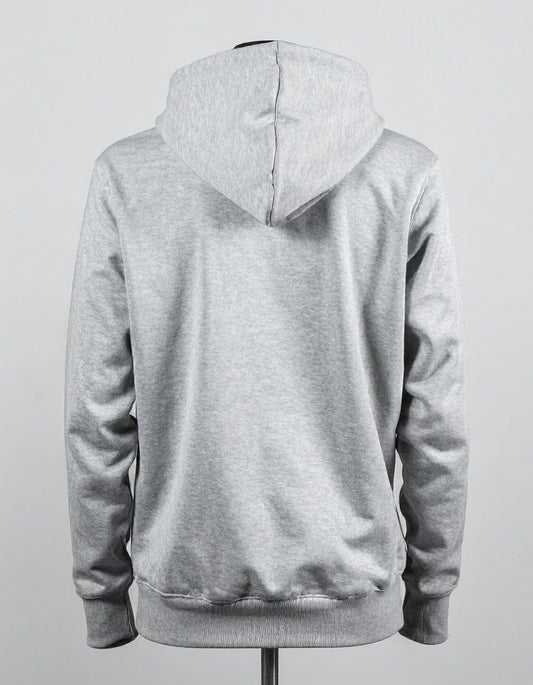 Light grey plain cotton hoodie