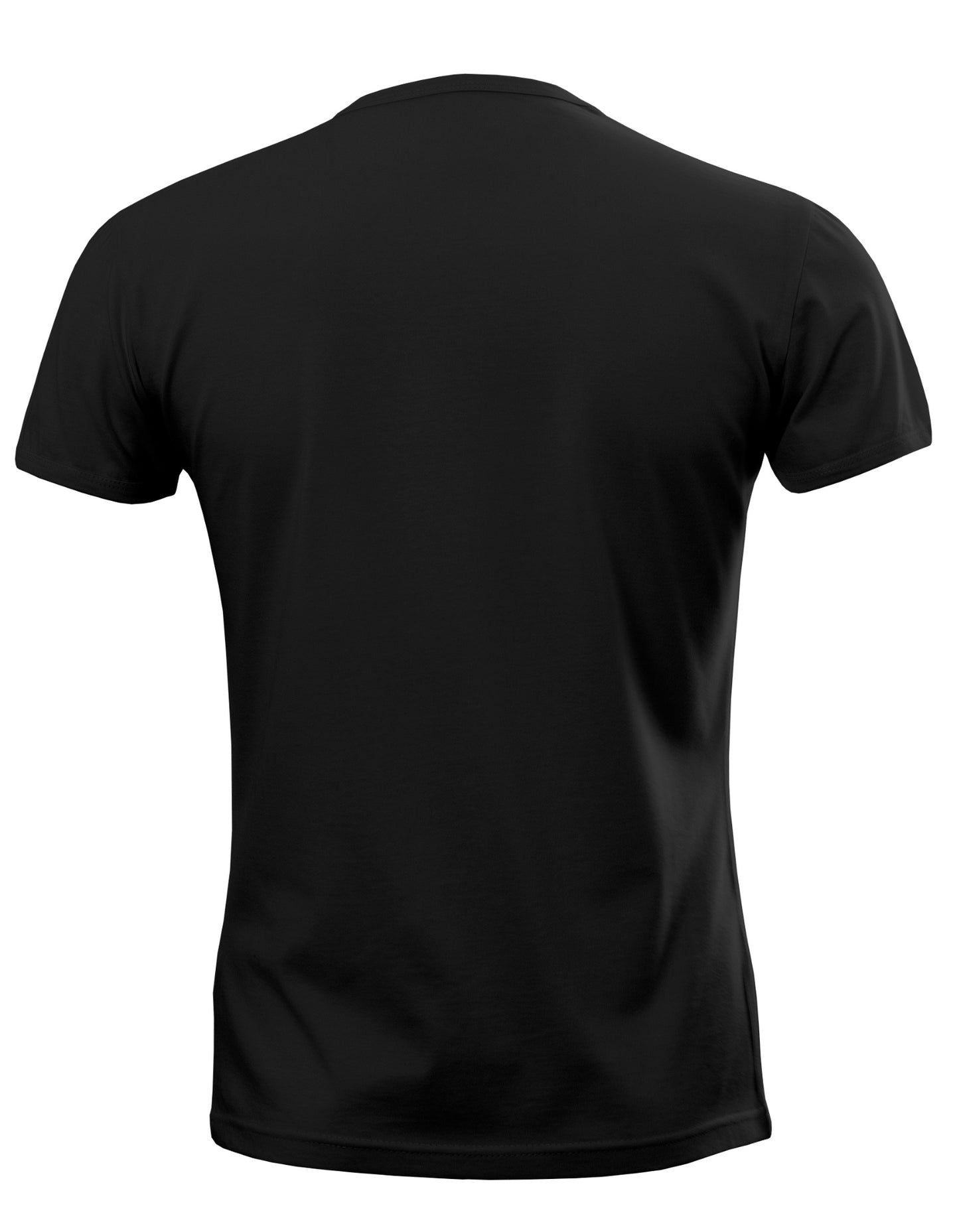 Polyester plain round neck black t-shirt