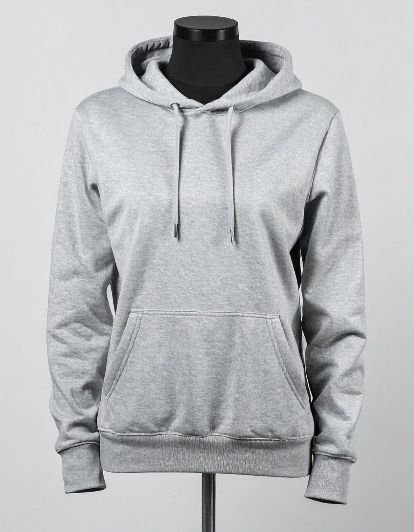 Light grey plain cotton hoodie