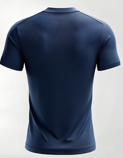 Polyester plain round neck navy blue t-shirt
