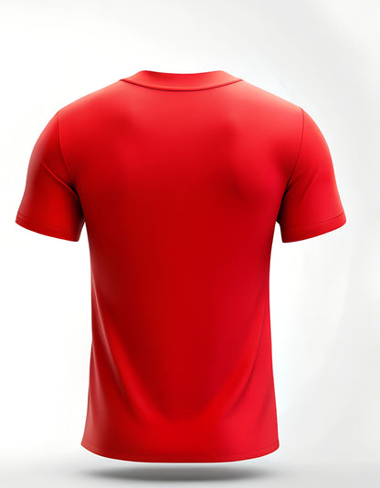 Polyester plain round neck red t-shirt